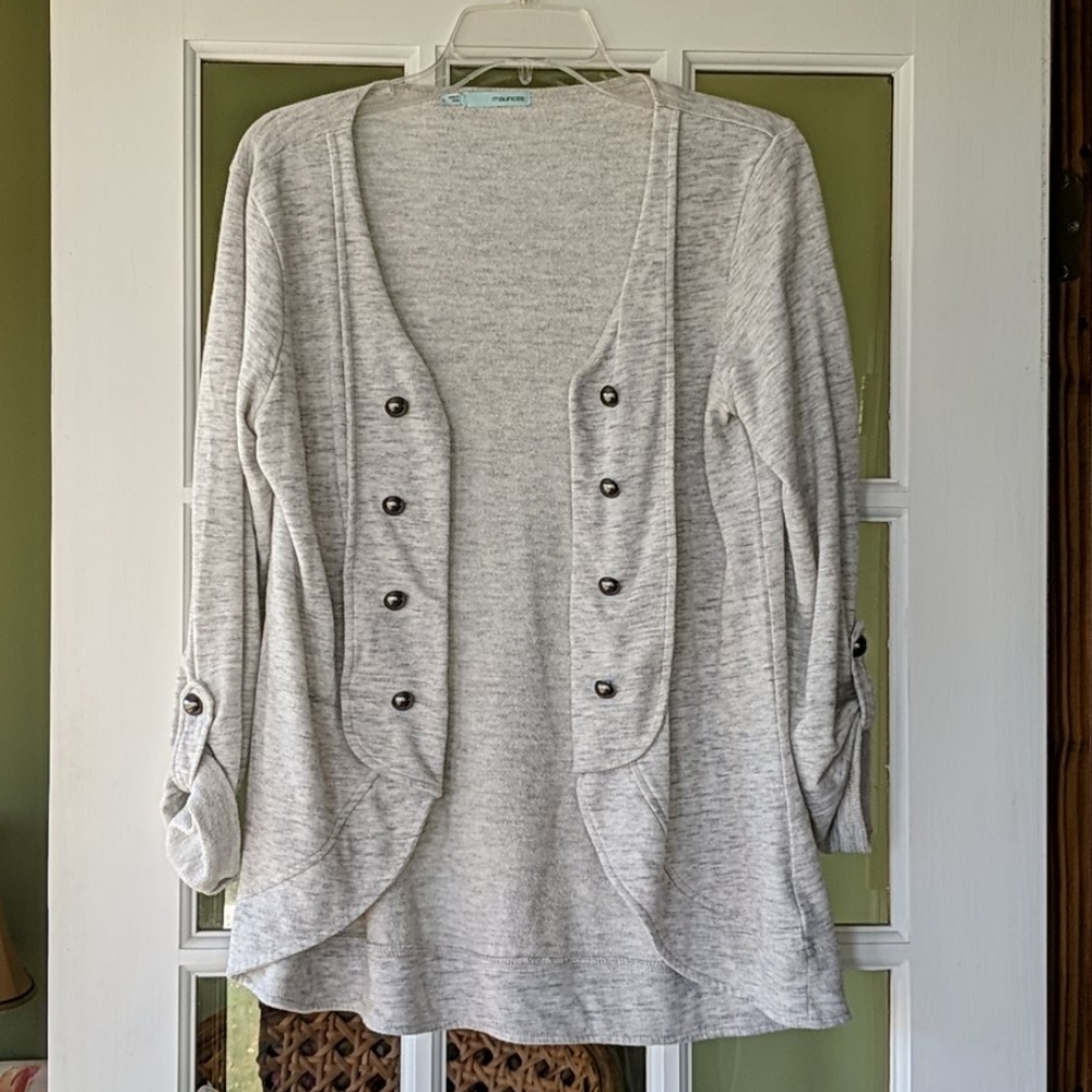 Grey cardigan with front button design